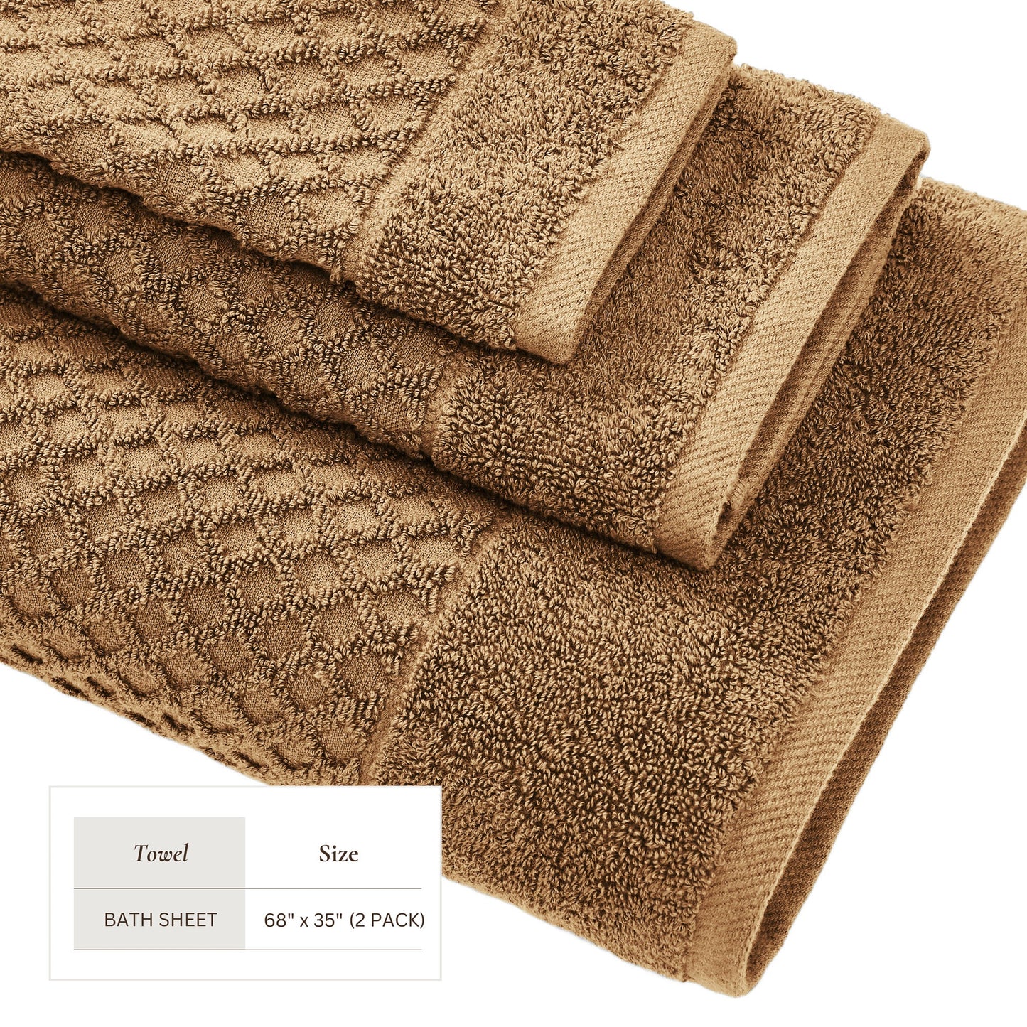 Cotton Diamond Waffle Weave Bath Towel Set