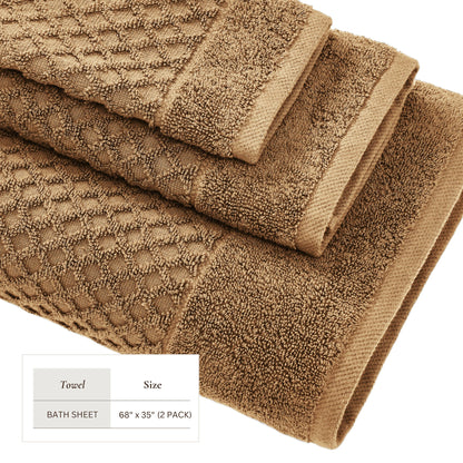 Cotton Diamond Waffle Weave Bath Towel Set