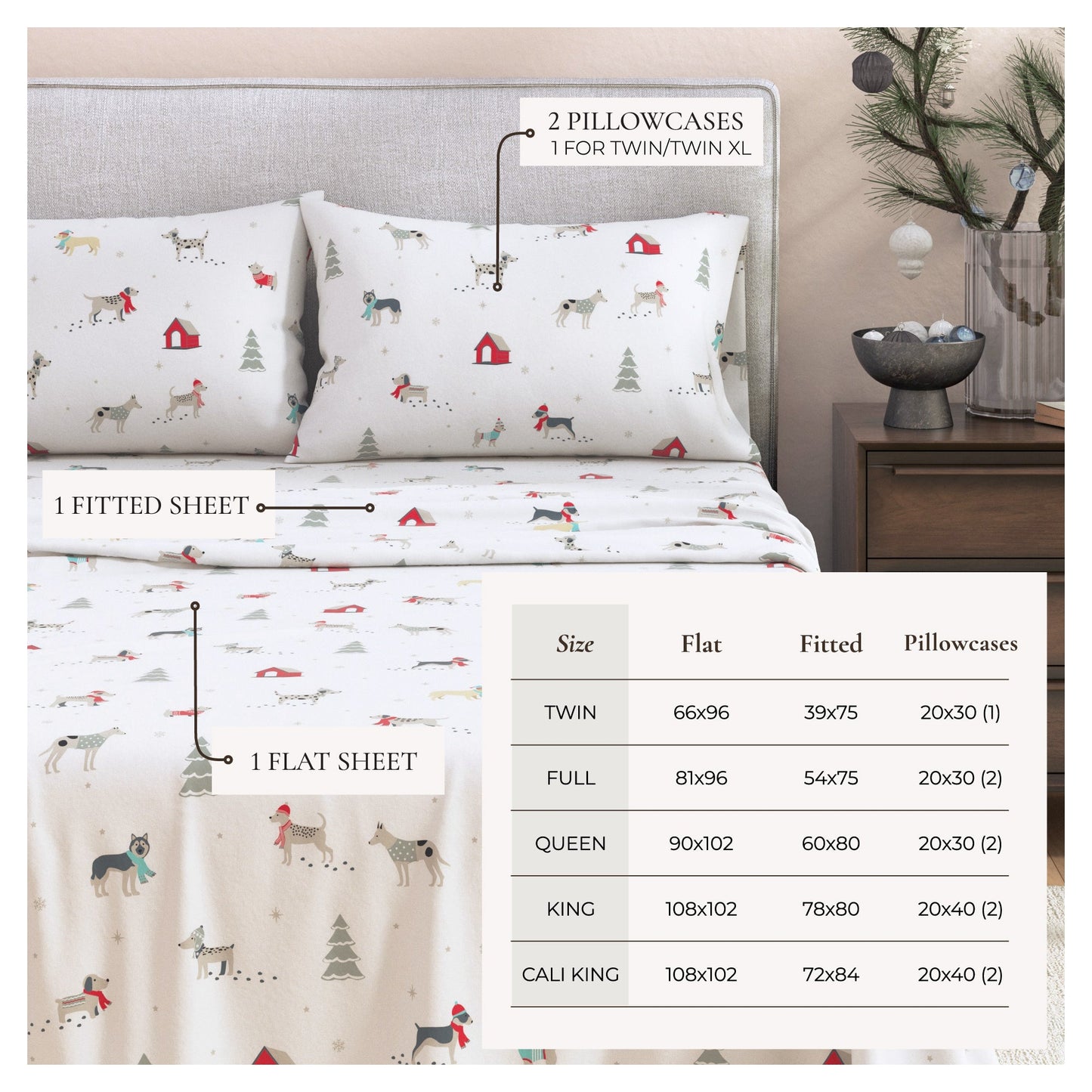 Turkish Cotton And Christmas Flannel Sheet Set