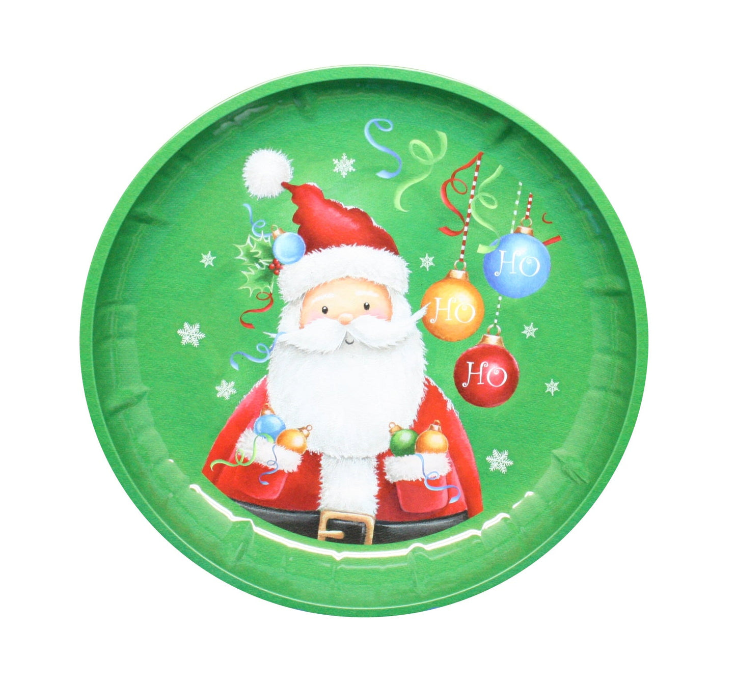 Assiette ronde en métal de Noël -