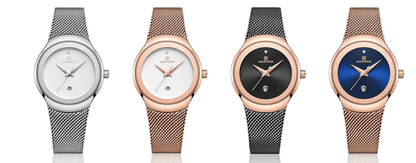 Stevvex women's elegant stainless steel watch with braided mesh bracelet, 4 color options on Tampa Home & Garden Store