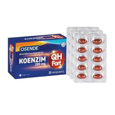 Osende Koenzim QH 200mg Ubiquinol CoQ10 supplement box with blister pack of red softgel capsules on Tampa Home & Garden Store