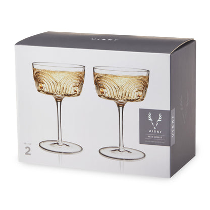Beau Art Deco Crystal Cocktail Glasses Set of Two