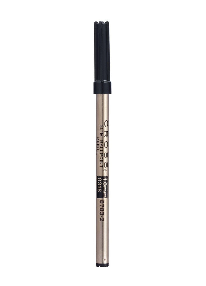 Cross slim ballpoint pen refill, black metal barrel with black top, single pack on Tampa Home & Garden Store