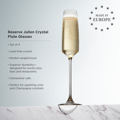 Set of Four Crystal Sparkling Wine Glasses