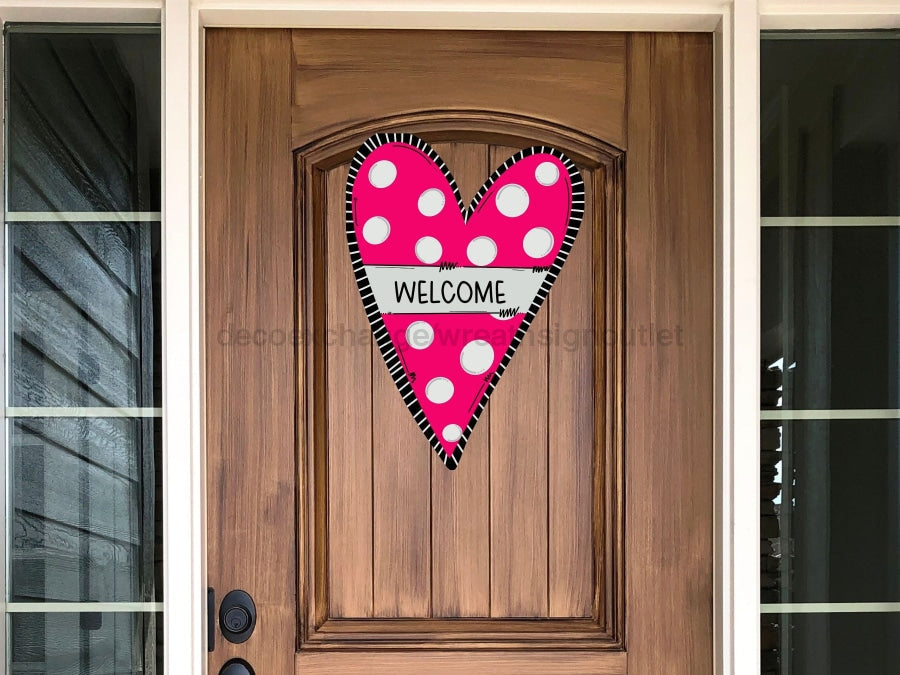 Valentine Sign, Heart Sign, Valentine Welcome, wood sign, DECOE-W-267, 22" Door Hanger