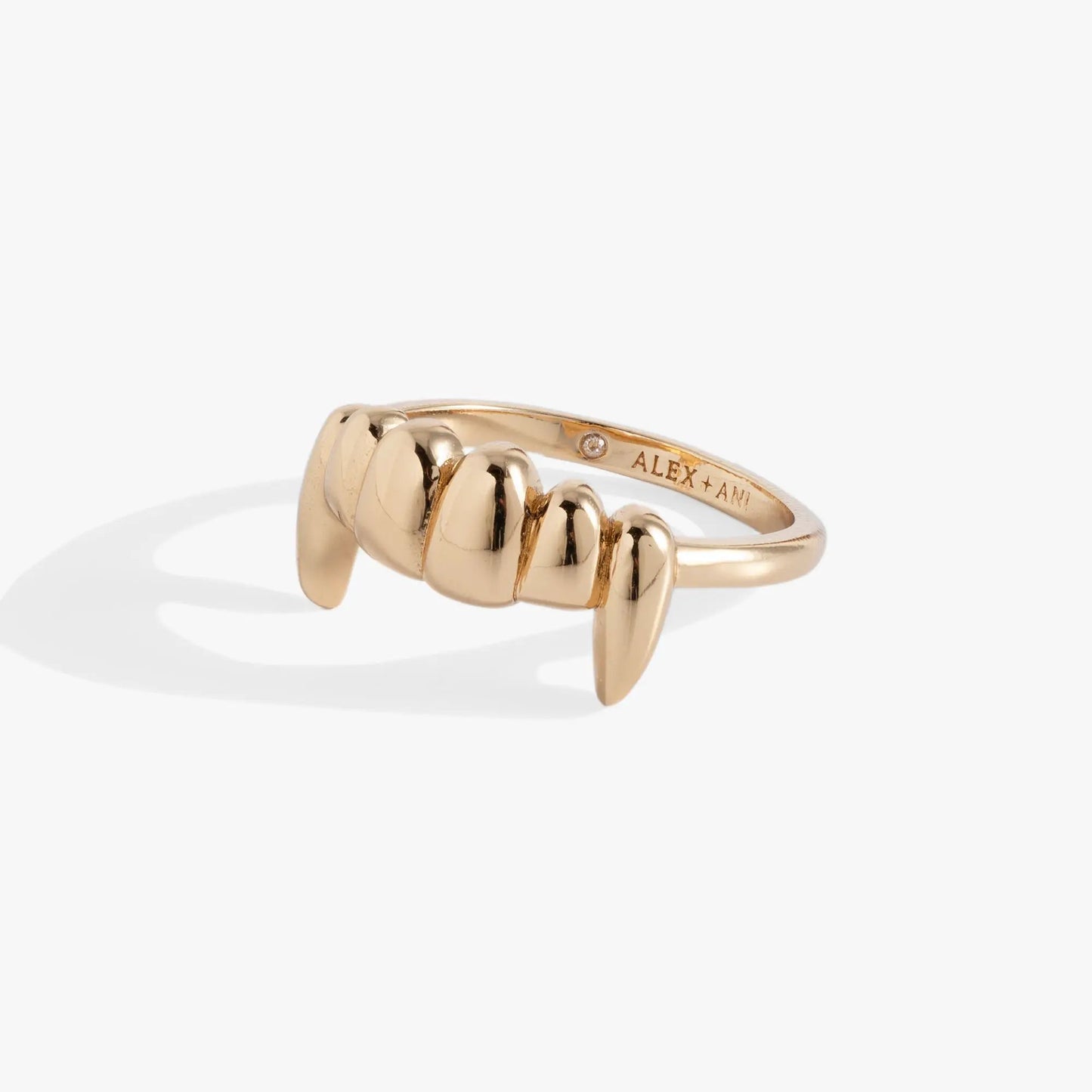 Vampire Teeth Fangs Ring gold-tone band with bead details ALEX AND ANI engraving on Tampa Home & Garden Store