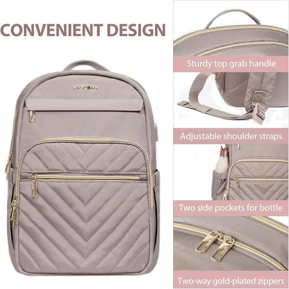 Waterproof Laptop Backpack 15.6 Inch with USB Charging Port Travel Bag
