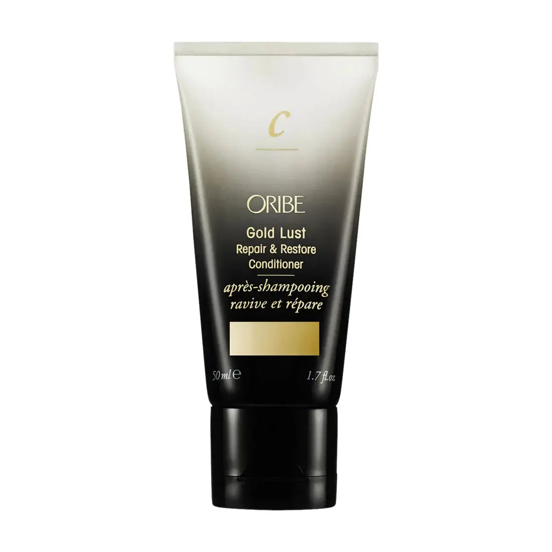 Oribe Gold Lust Repair & Restore Conditioner tube with ivory-black packaging and black cap on Tampa Home & Garden Store