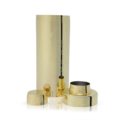 Art Deco Gold Stainless Steel Cocktail Shaker