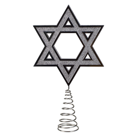 Adorno para la punta del árbol de Hanukkah de plata