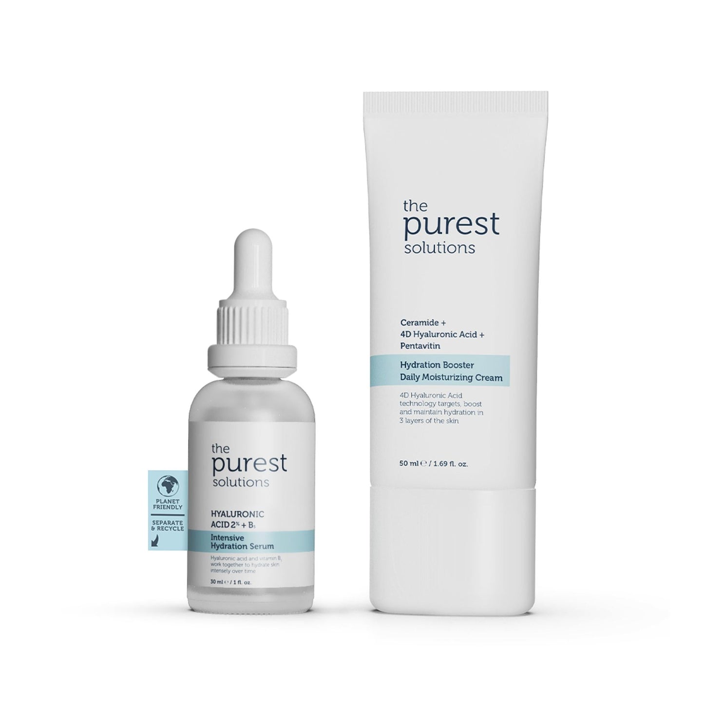 Two-piece The Purest Solutions skincare set with hyaluronic serum and daily moisturizer on Tampa Home & Garden Store