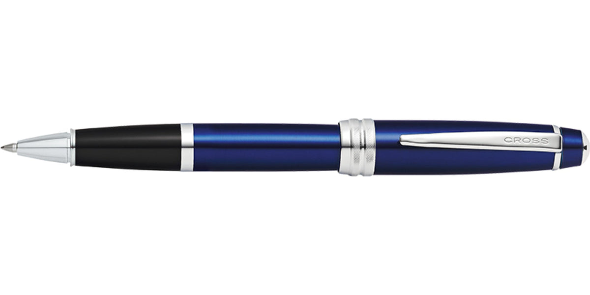Bailey Blue Lacquer Rollerball Pen blue body with silver trim and CROSS clip on Tampa Home & Garden Store