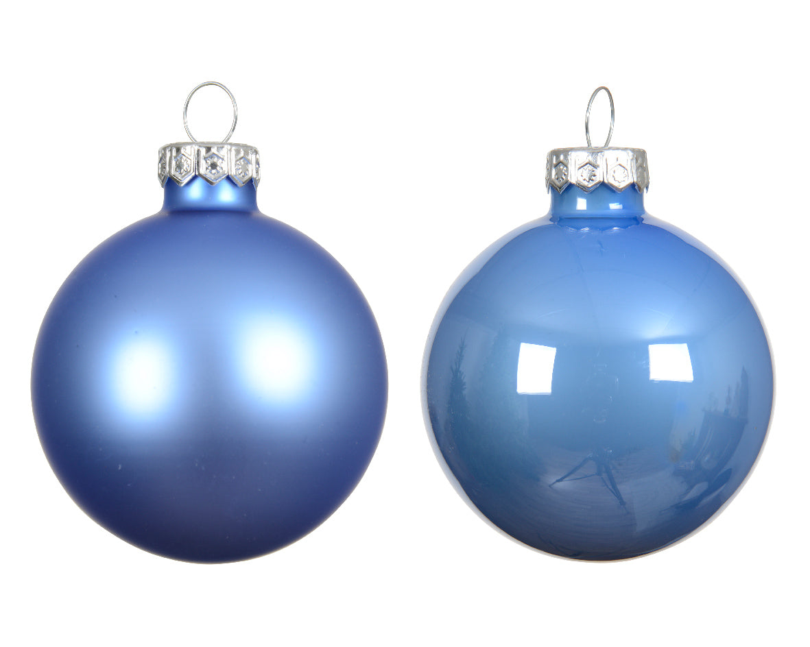 Ornements en verre de 6 cm (2,4 po) - Ensemble de 10 pièces - Bleu ciel