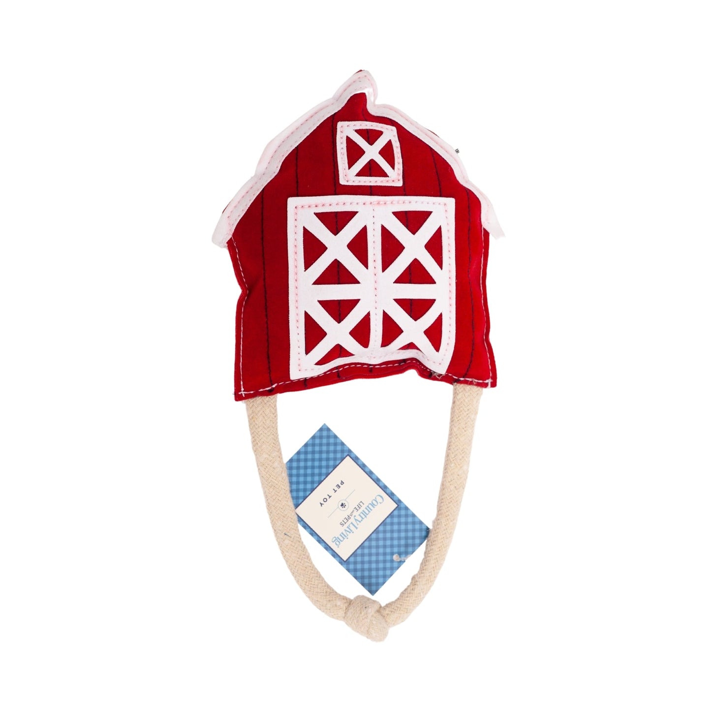 Jouet à mâcher pour chien Country Living en similicuir rouge en forme de grange – Sûr, durable et non toxique