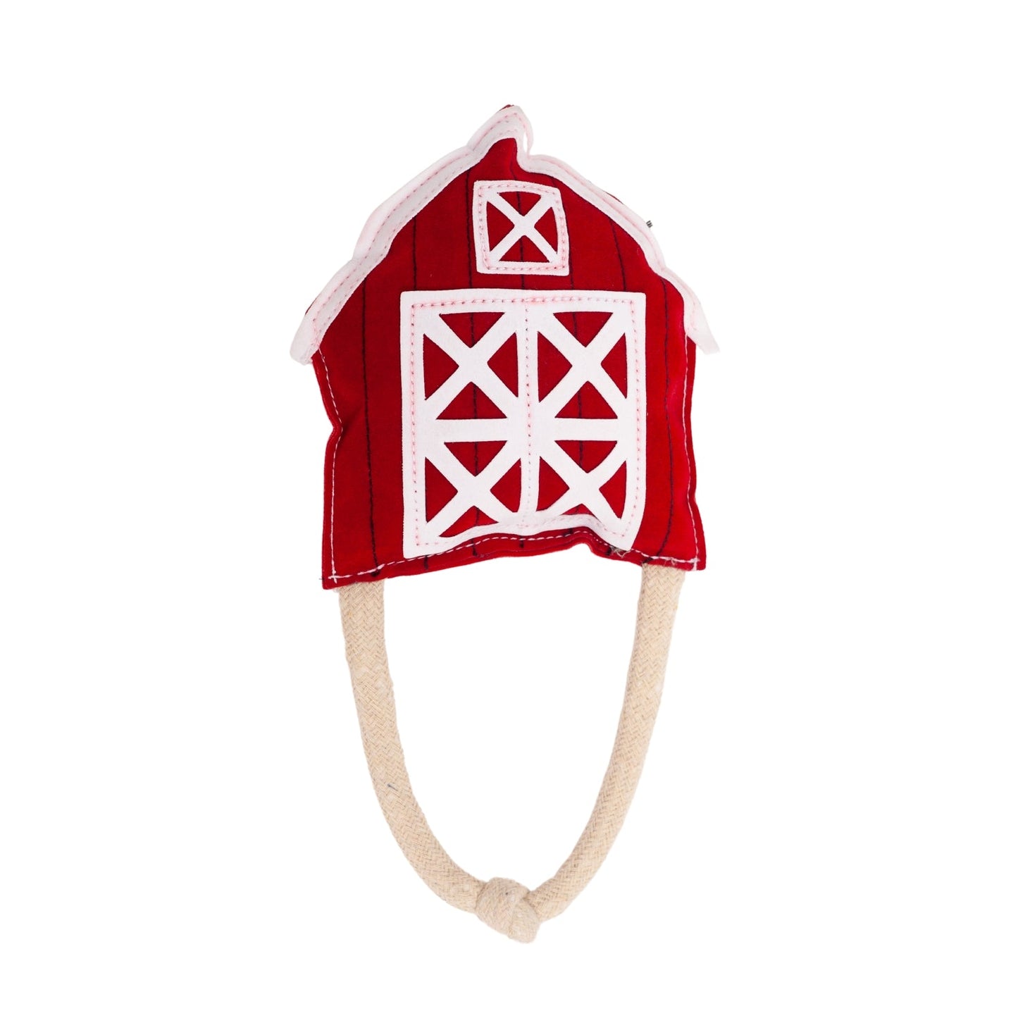 Jouet à mâcher pour chien Country Living en similicuir rouge en forme de grange – Sûr, durable et non toxique