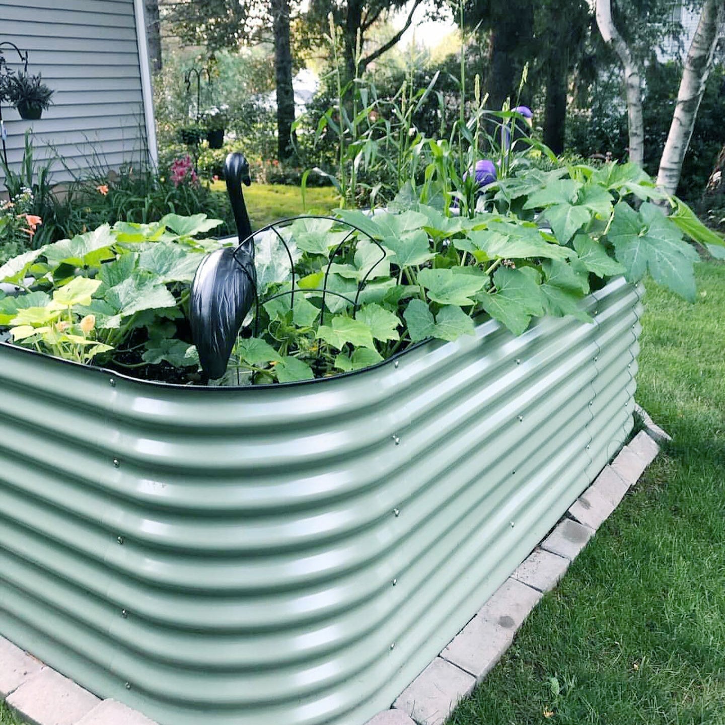 Ensemble de jardin surélevé de 32 po de haut et de 9 en 1 en métal modulaire