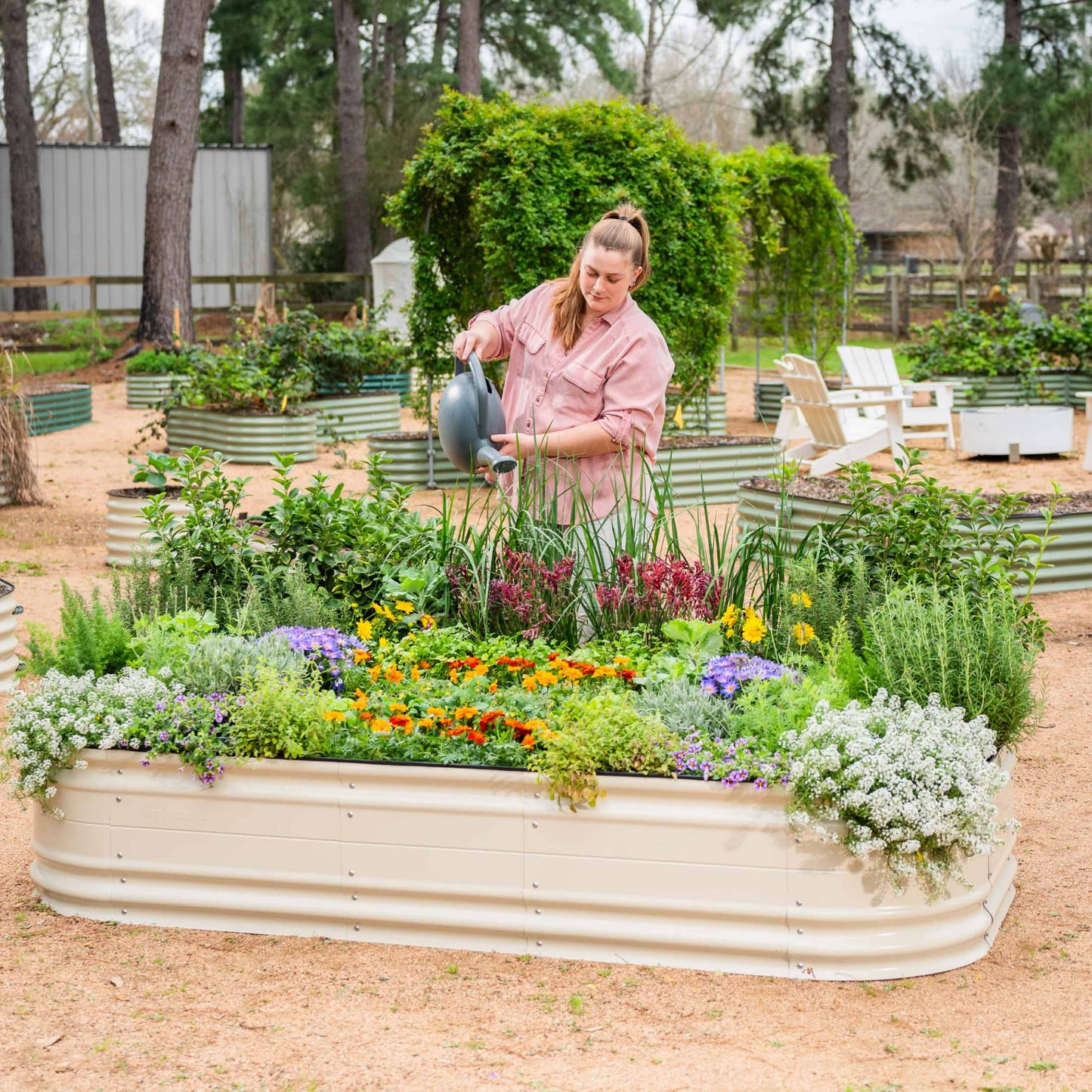 17" Tall Novel Raised Garden Bed Jumbo 10 in 1 Modular Metal