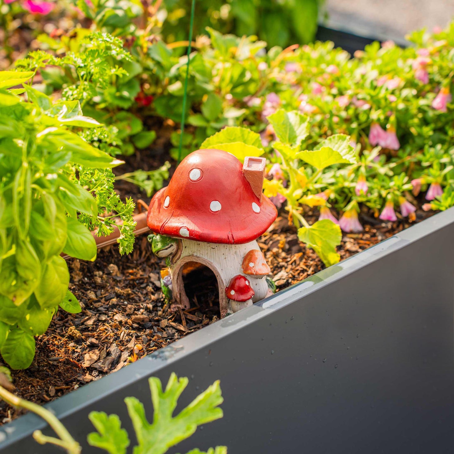 Jardinière surélevée moderne en forme de L de 17 po de hauteur 83 po x 83 po en métal