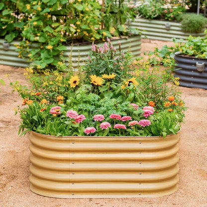 Petit lit de jardin surélevé de 17 po de haut, 4 en 1, modulaire en métal
