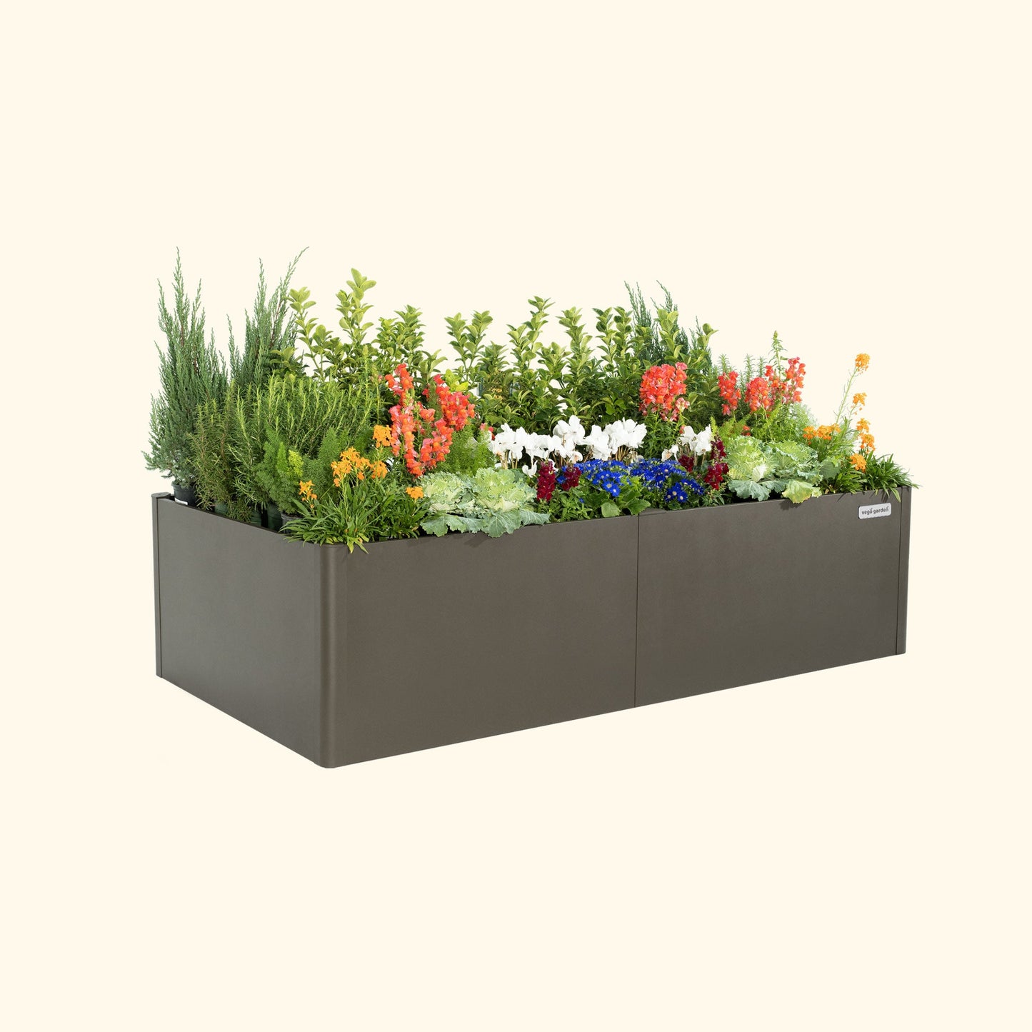 17" Tall Large Modern Raised Garden Bed 42" x 83" Metal