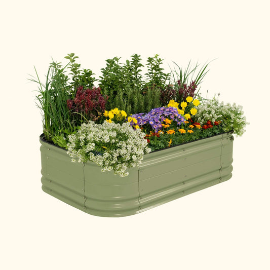 17" Tall Novel Raised Garden Bed Kit Midsize 6 in 1 Modular Steel