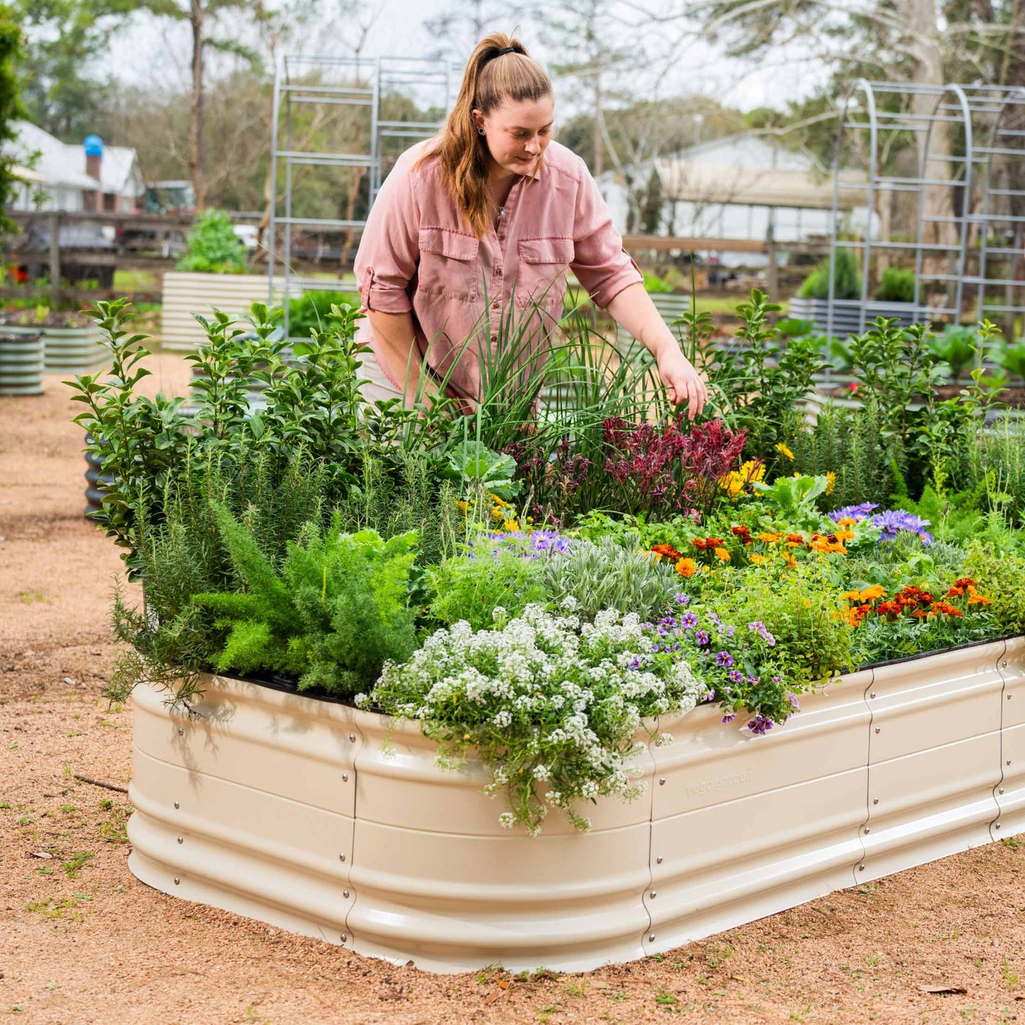 17" Tall Novel Raised Garden Bed Midsize 6 in 1 Modular Metal