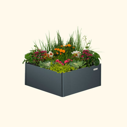 17" Tall Modern Raised Garden Bed 42" x 42" Metal