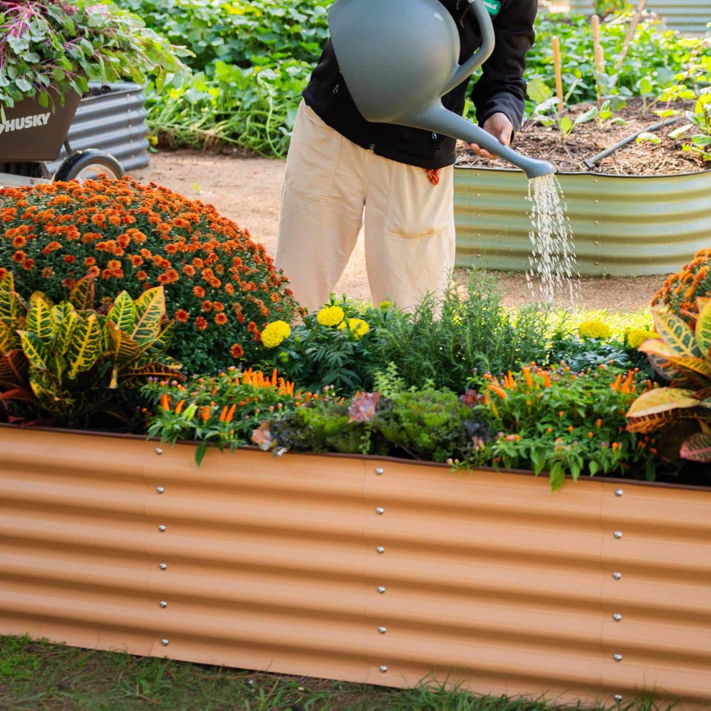 Jardinière surélevée en métal de 43 cm de haut, modèle Jumbo 10 en 1 modulaire