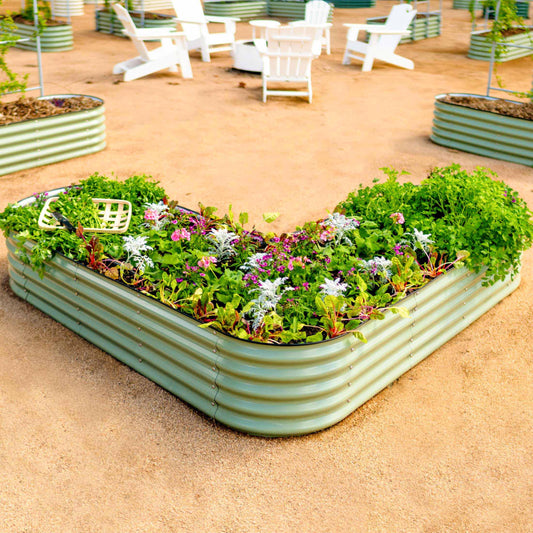 L Shaped Raised Garden Bed Installation Services Large Size - Tampa soil911.com