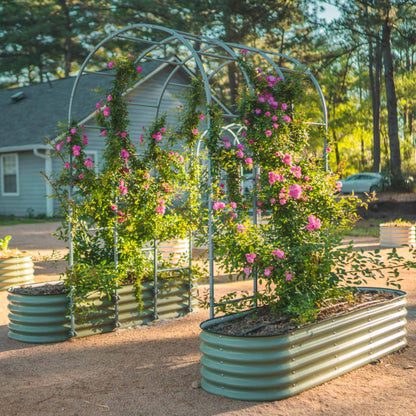 Jardinière surélevée de 43 cm de haut, taille moyenne, modulaire 6 en 1, en métal