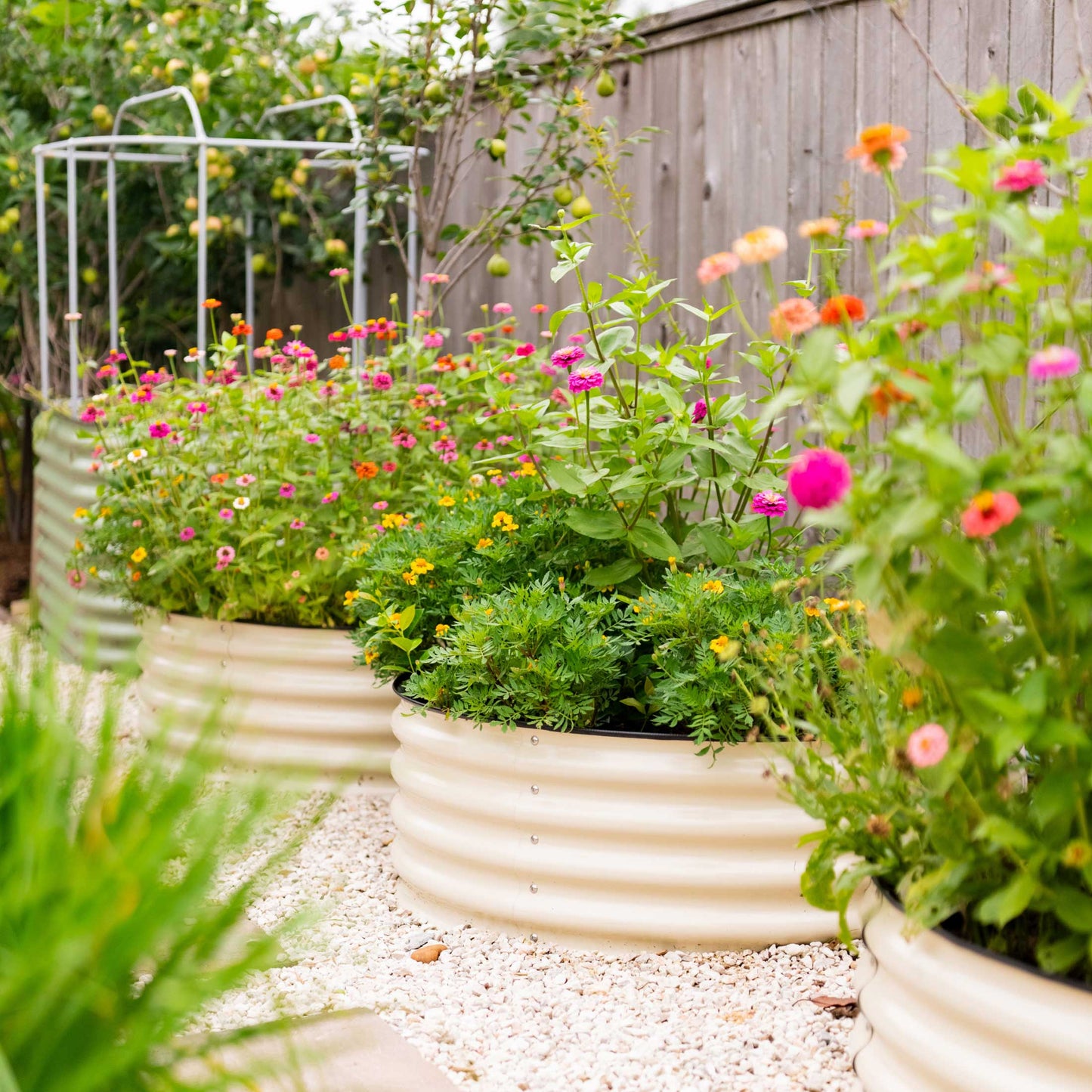 17" High 42" Round Raised Garden Bed Metal