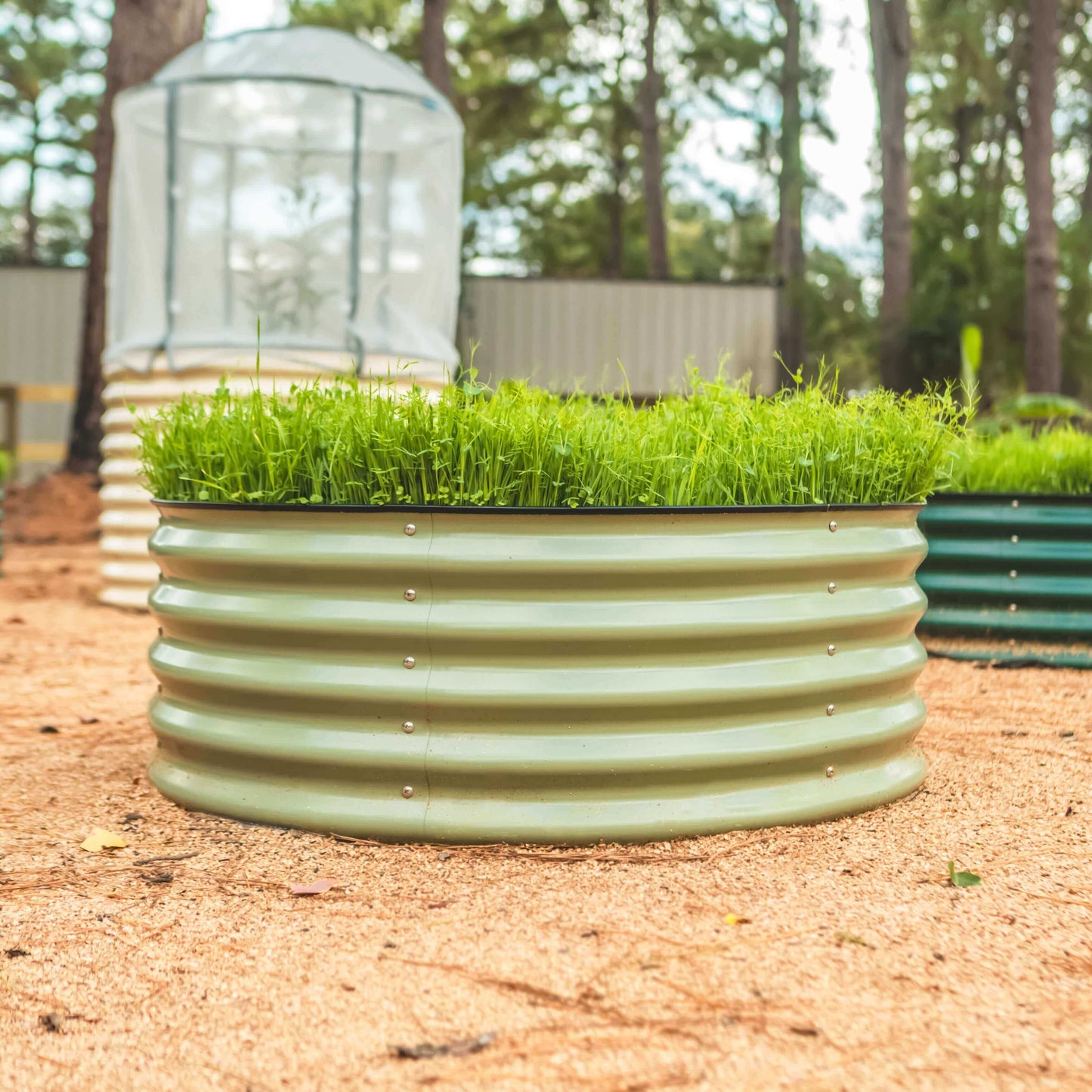 17" High 42" Round Raised Garden Bed Metal