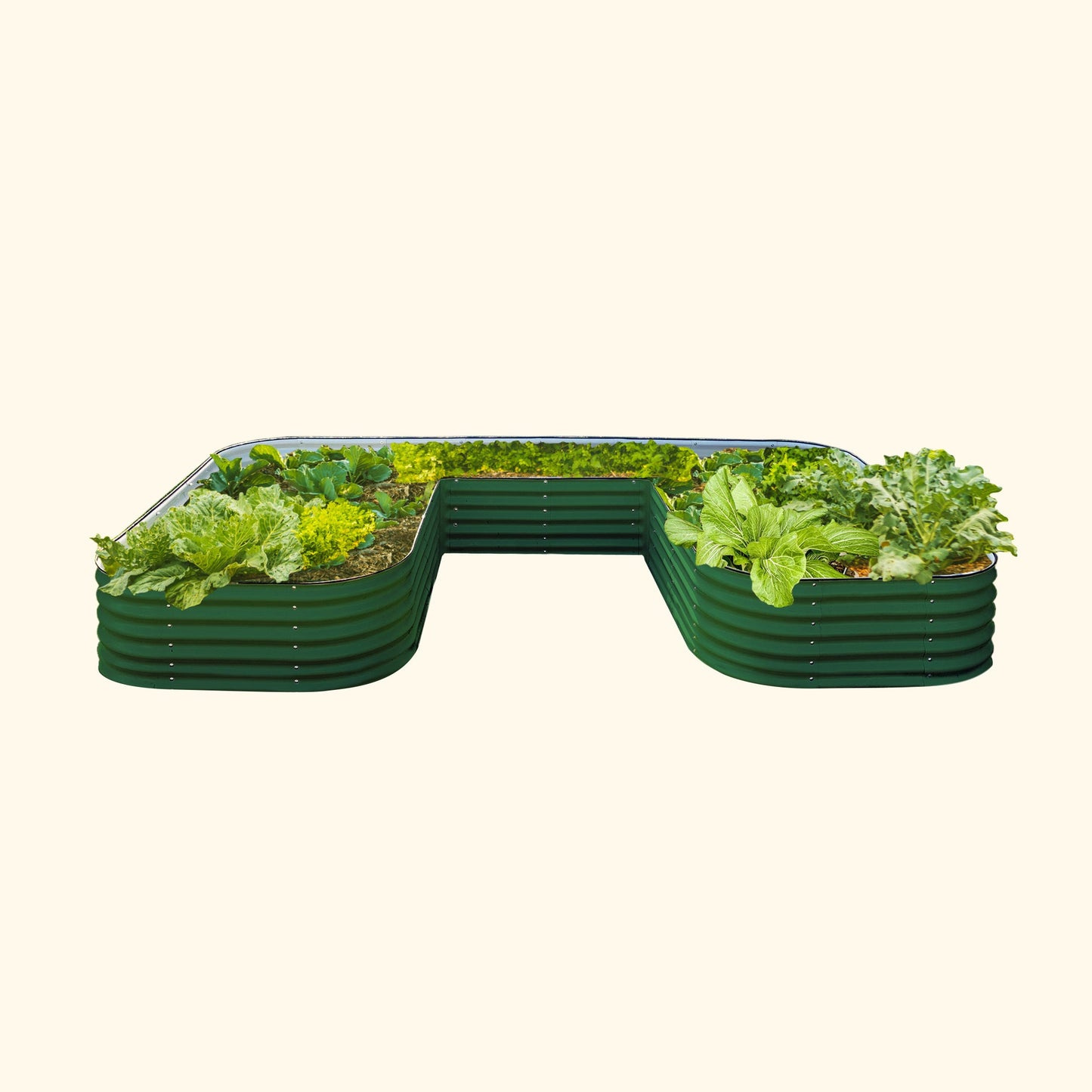 17" Tall U Shaped Raised Garden Bed Jumbo Size Metal