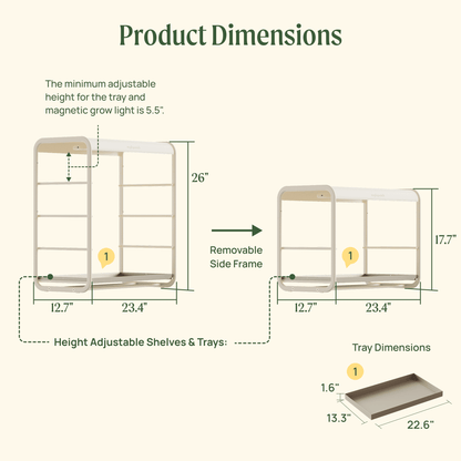 Jardin lumineux de culture de table à 1 niveau