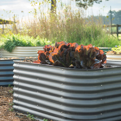 Ensemble de jardinière surélevée modulaire en métal de taille moyenne, 6 en 1, 26 po de hauteur
