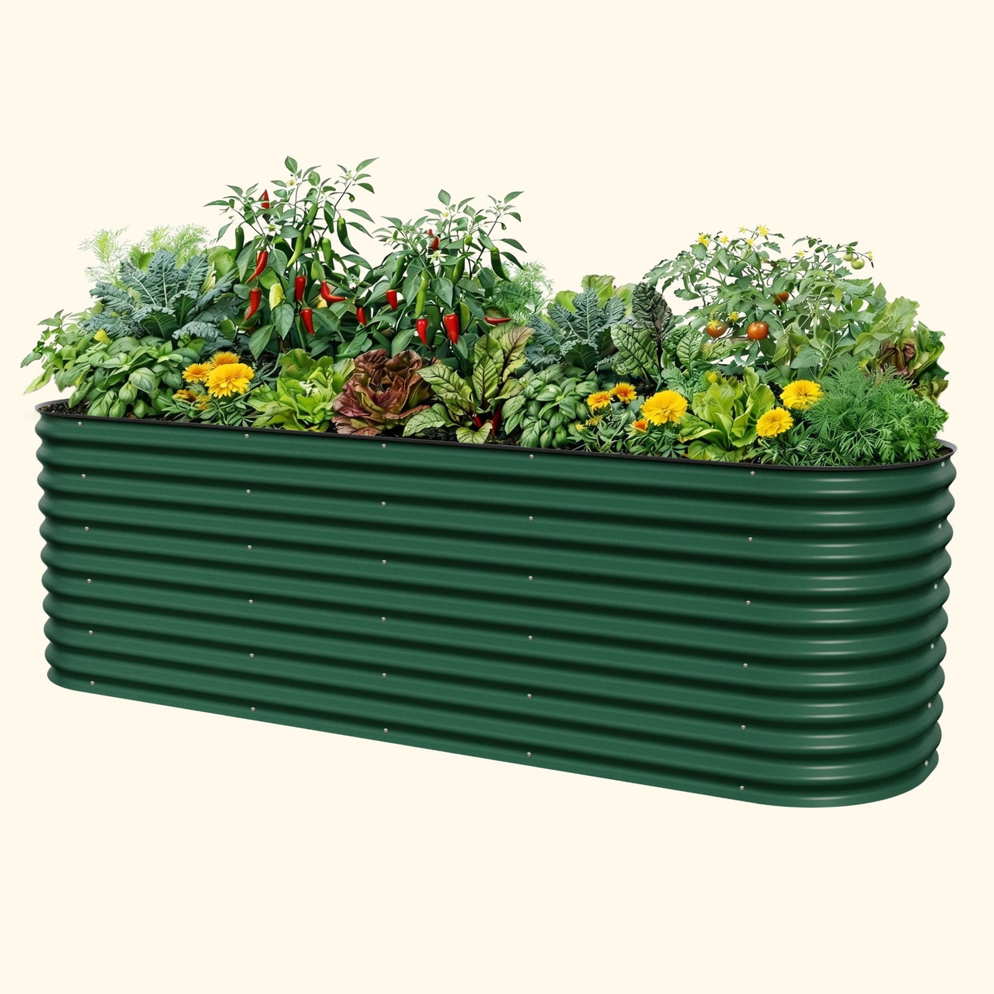 Grand lit de jardin surélevé de 32 pouces de haut, 10 en 1, modulaire en métal