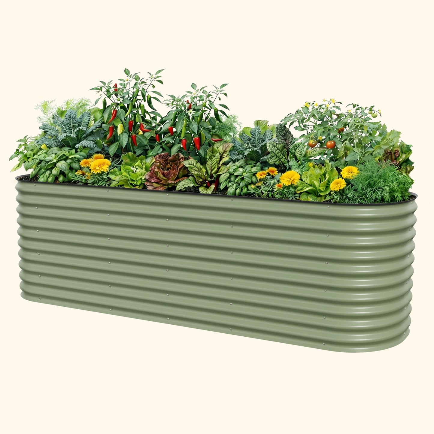 Grand lit de jardin surélevé de 32 pouces de haut, 10 en 1, modulaire en métal