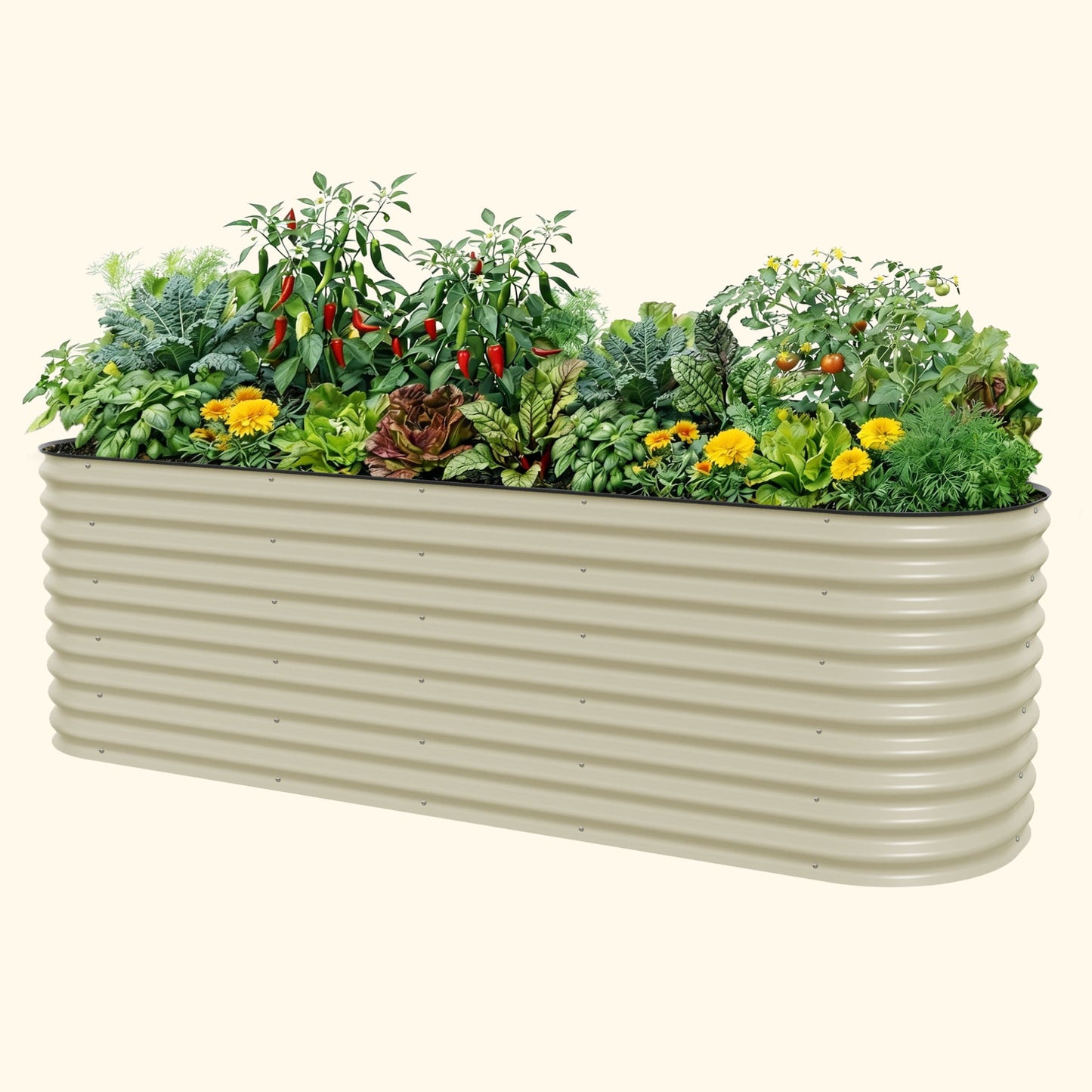 Grand lit de jardin surélevé de 32 pouces de haut, 10 en 1, modulaire en métal