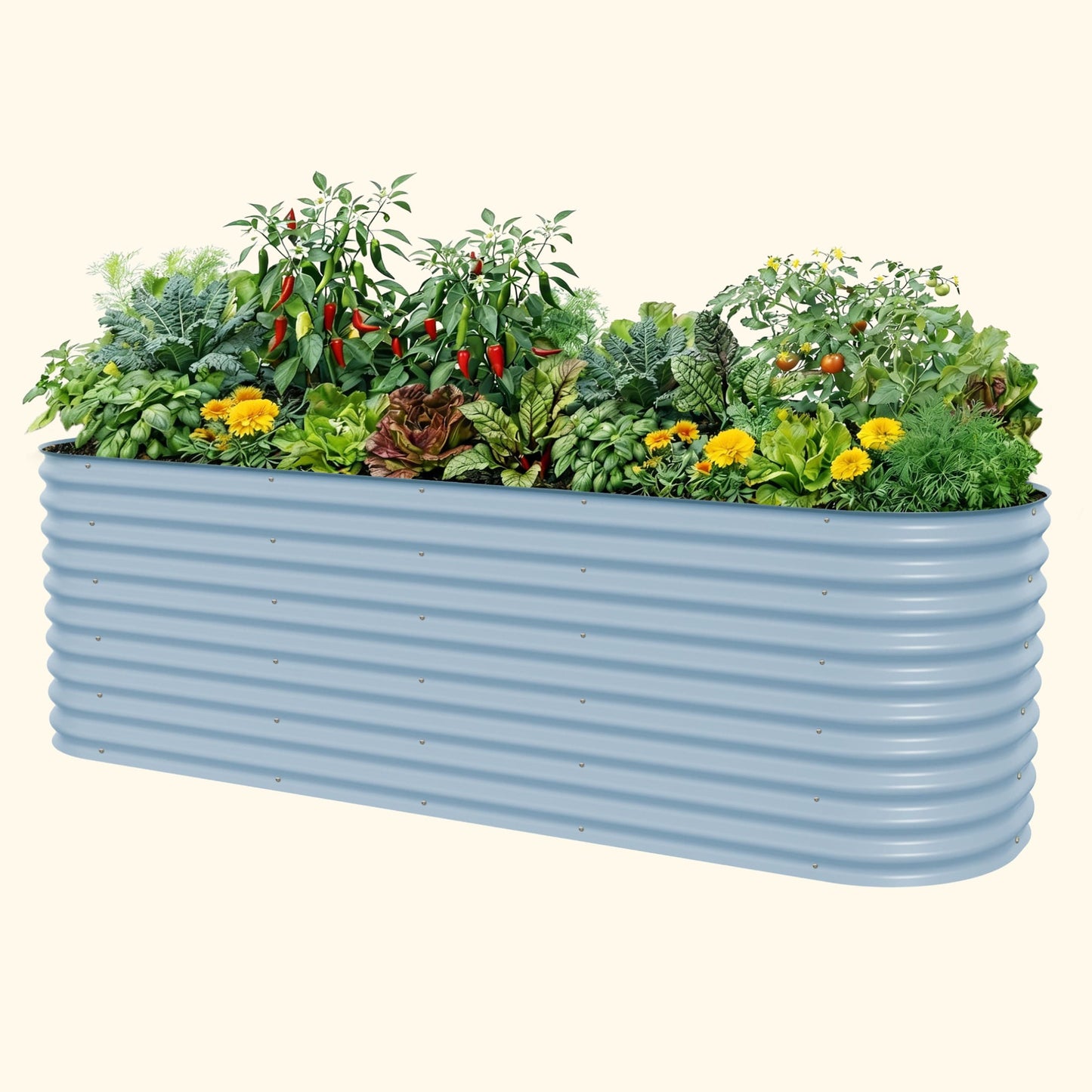 Grand lit de jardin surélevé de 32 pouces de haut, 10 en 1, modulaire en métal