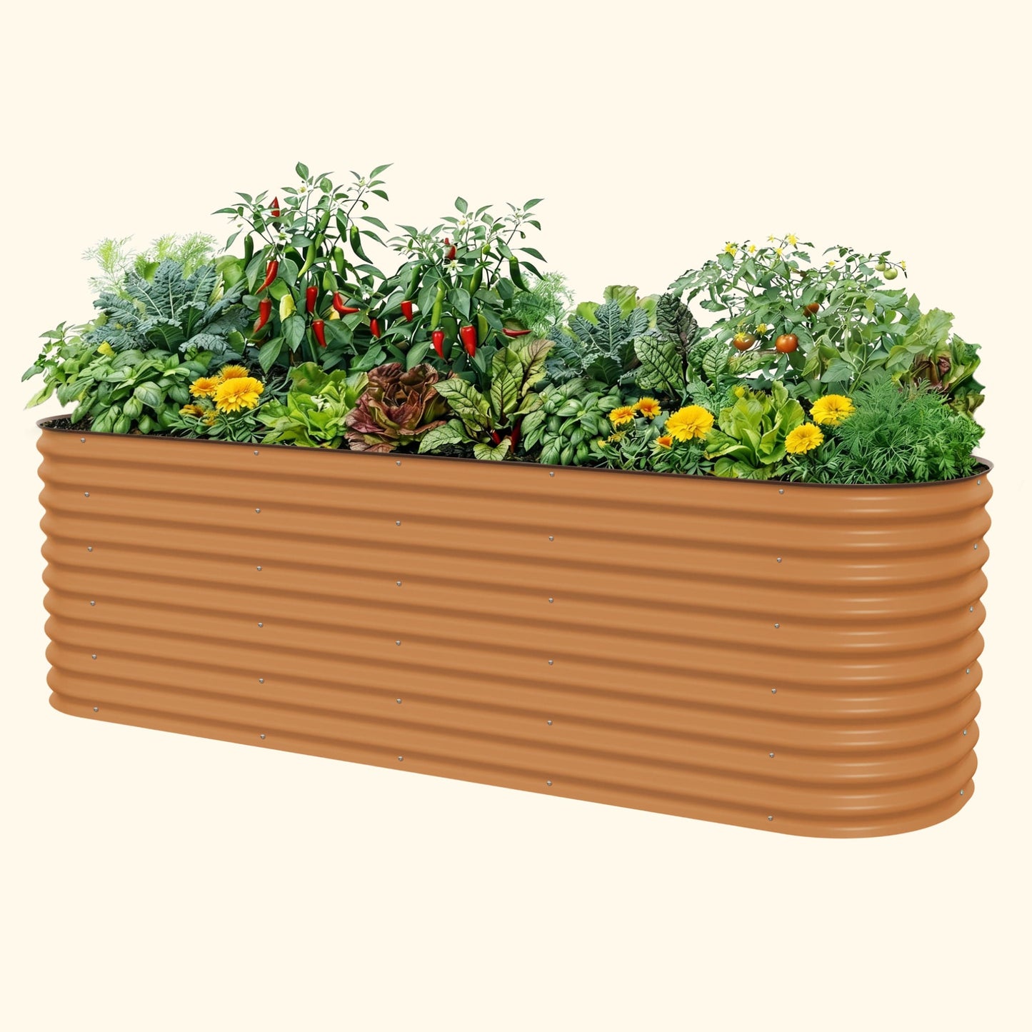 Grand lit de jardin surélevé de 32 pouces de haut, 10 en 1, modulaire en métal