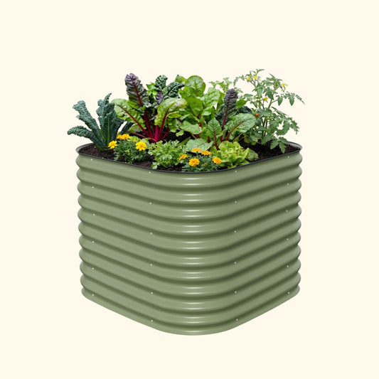 Petit lit de jardin surélevé 4 en 1 en métal modulaire de 32 po de hauteur