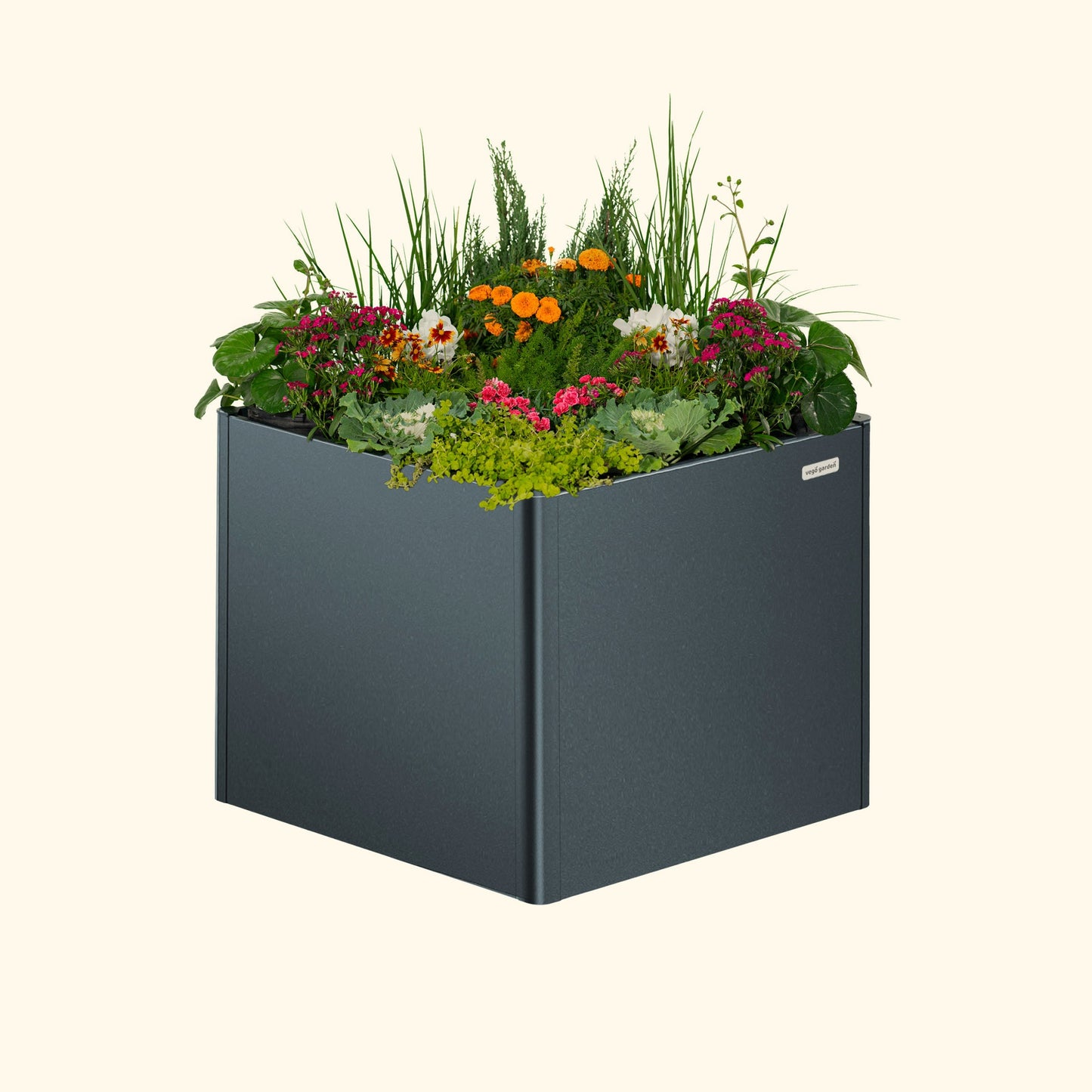 32" Tall Modern Raised Garden Bed Square 42" x 42" Metal