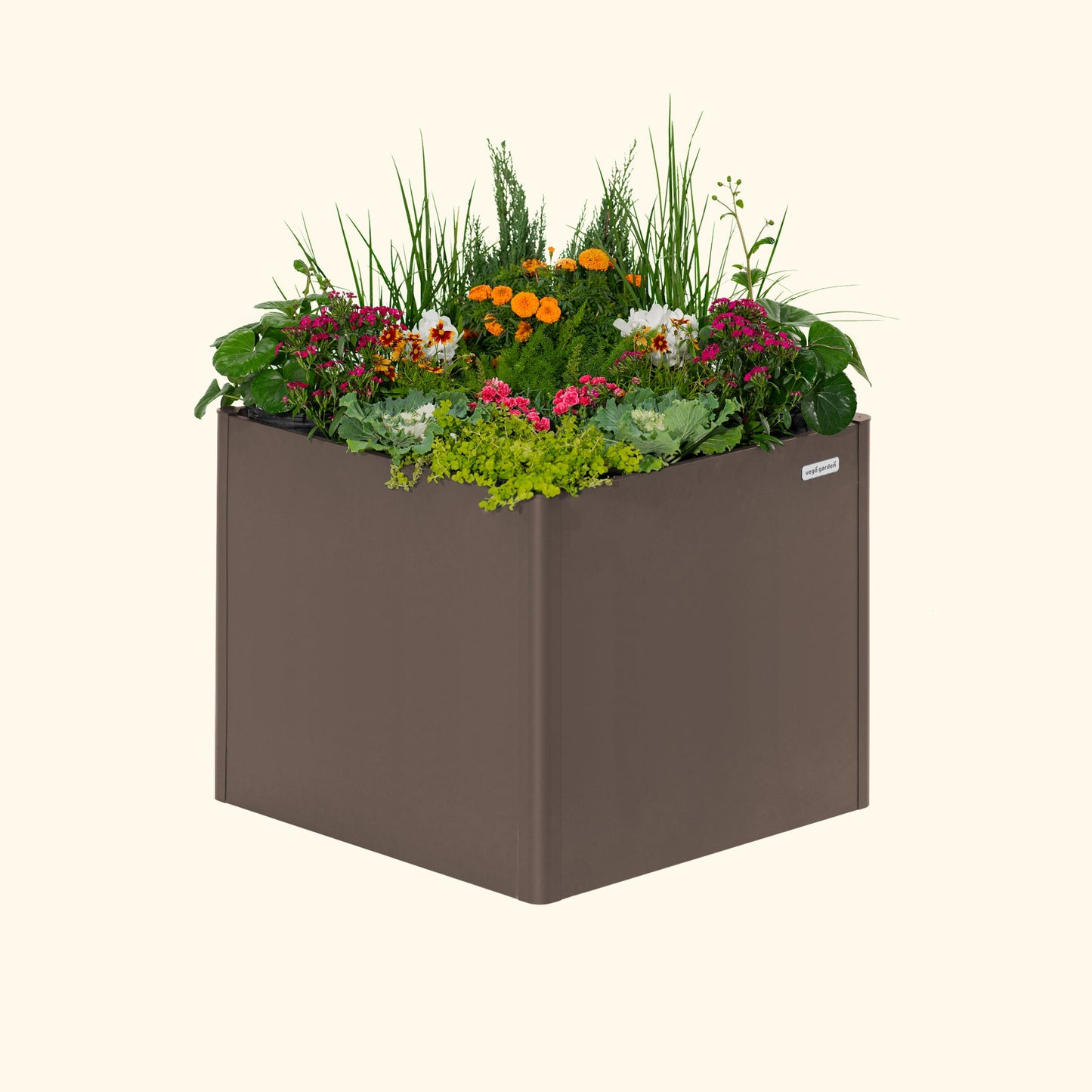 32" Tall Modern Raised Garden Bed Square 42" x 42" Metal