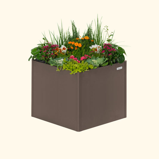 Jardinière surélevée moderne de 32 po de hauteur carrée en métal 42 po x 42 po