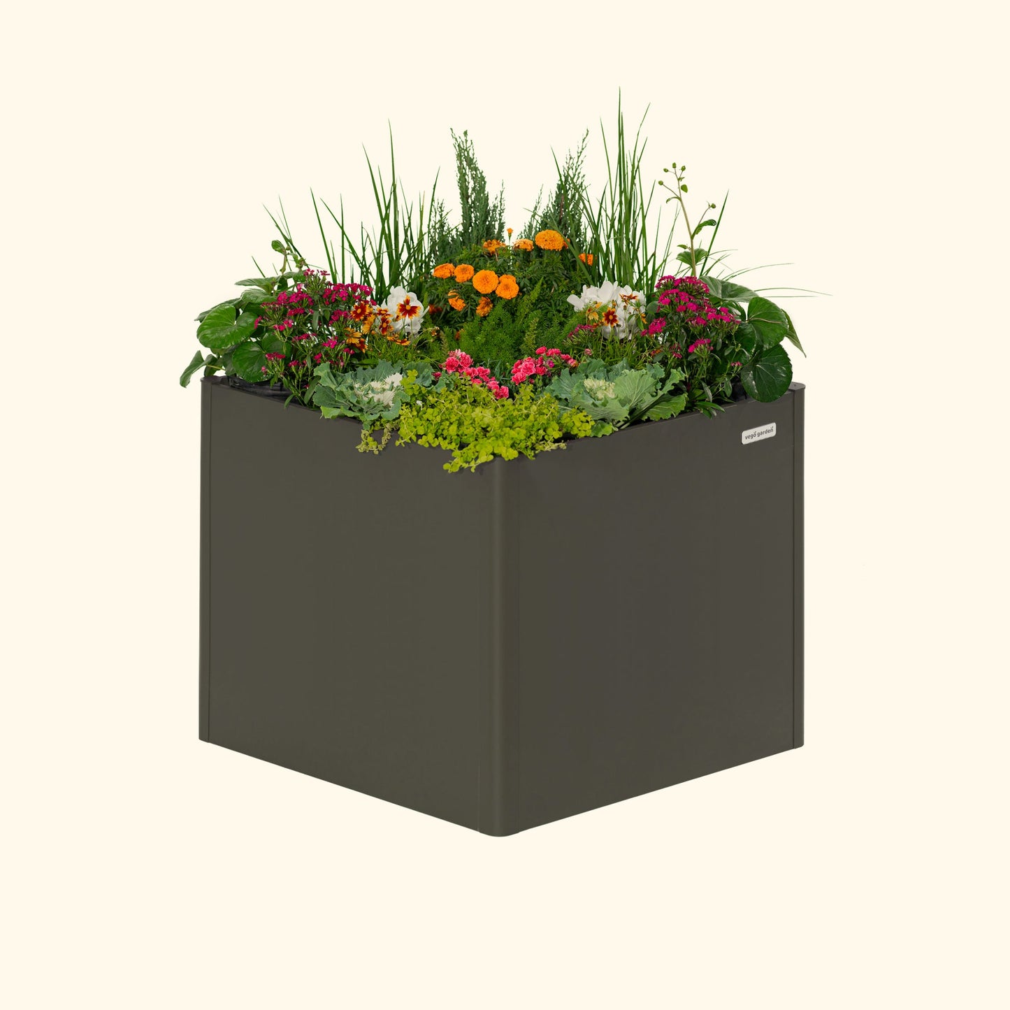 32" Tall Modern Raised Garden Bed Square 42" x 42" Metal