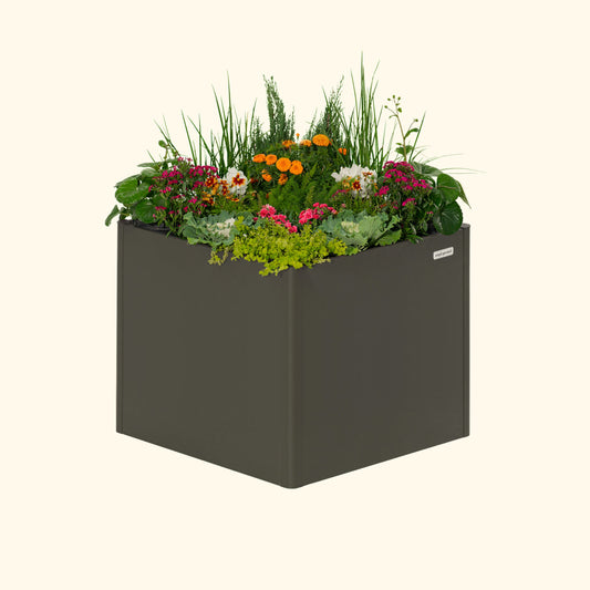 Jardinière surélevée moderne de 32 po de hauteur carrée en métal 42 po x 42 po