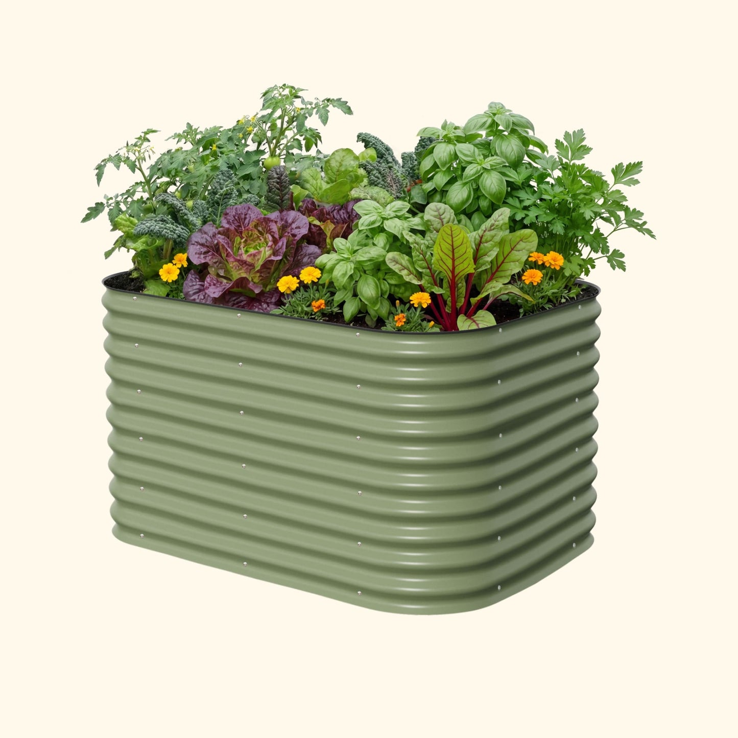 32" Tall Midsize Raised Garden Bed 6 in 1 Modular Metal