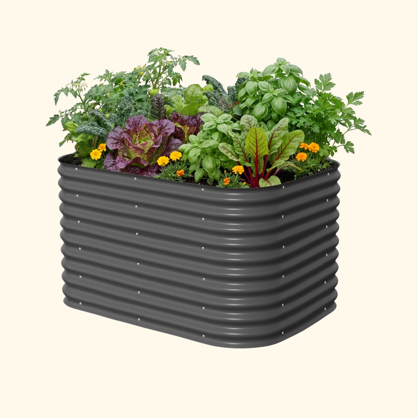 32" Tall Midsize Raised Garden Bed 6 in 1 Modular Metal