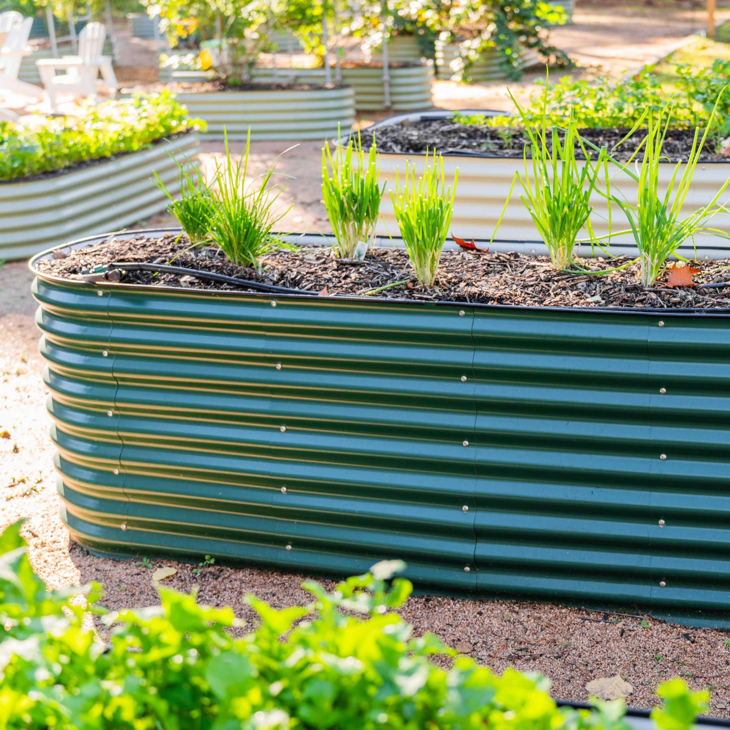 Ensemble de jardin surélevé de 32 po de haut et de 9 en 1 en métal modulaire